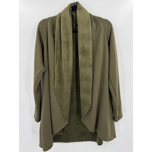 DREW Dark Green Morrison Fleece Long Sleeve Open Cardigan Size Small S